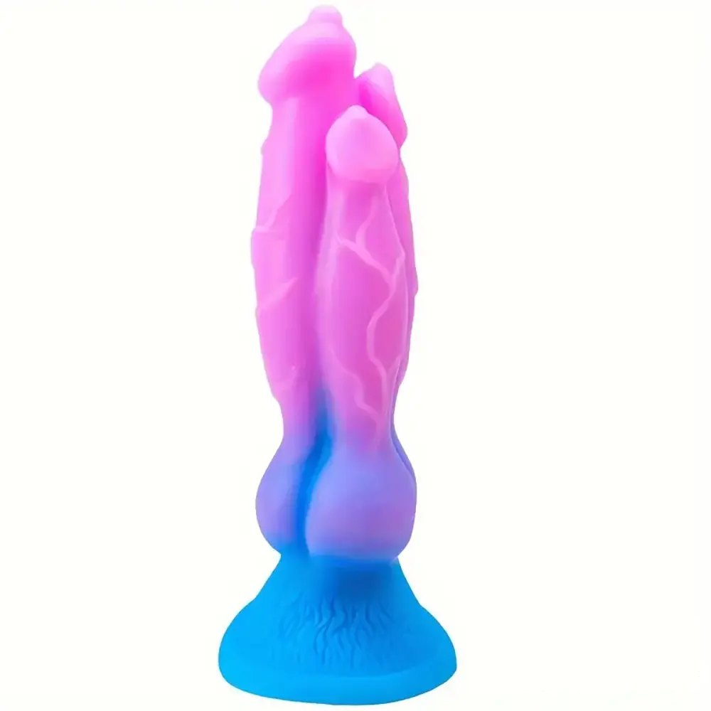 Knotted silicone animal fantasy dildo with suction cup base, photo 9