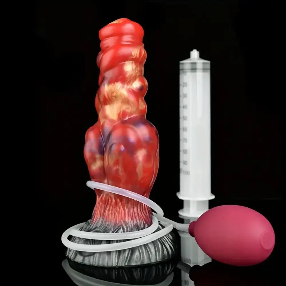 #1 colorful silicone knotted dog dildo