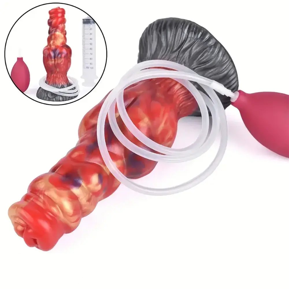 Colorful silicone knotted dog dildo, photo 5
