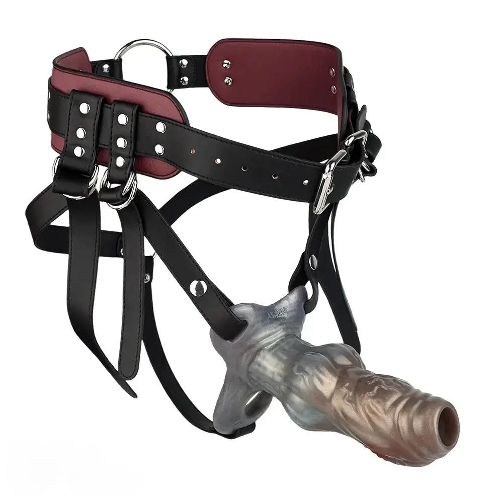 Mixed color knotted strap-on dildo, photo 11