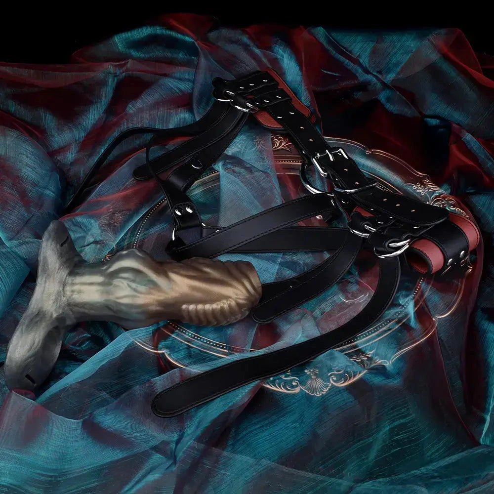 Mixed color knotted strap-on dildo, photo 2