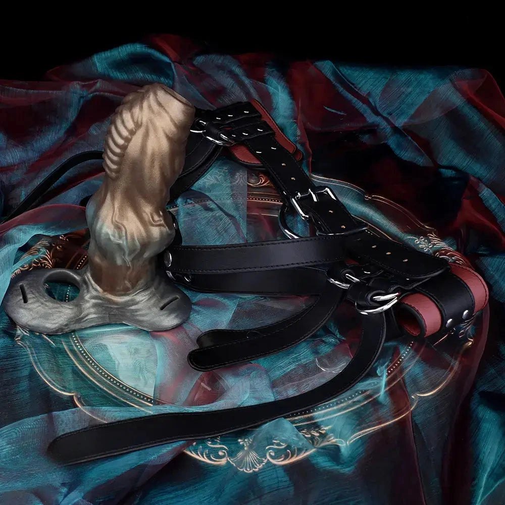 Mixed color knotted strap-on dildo, photo 3