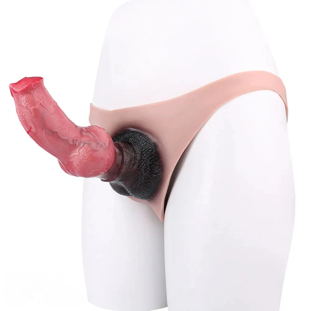 Mixed color knotted strap-on panty dildo, photo 2