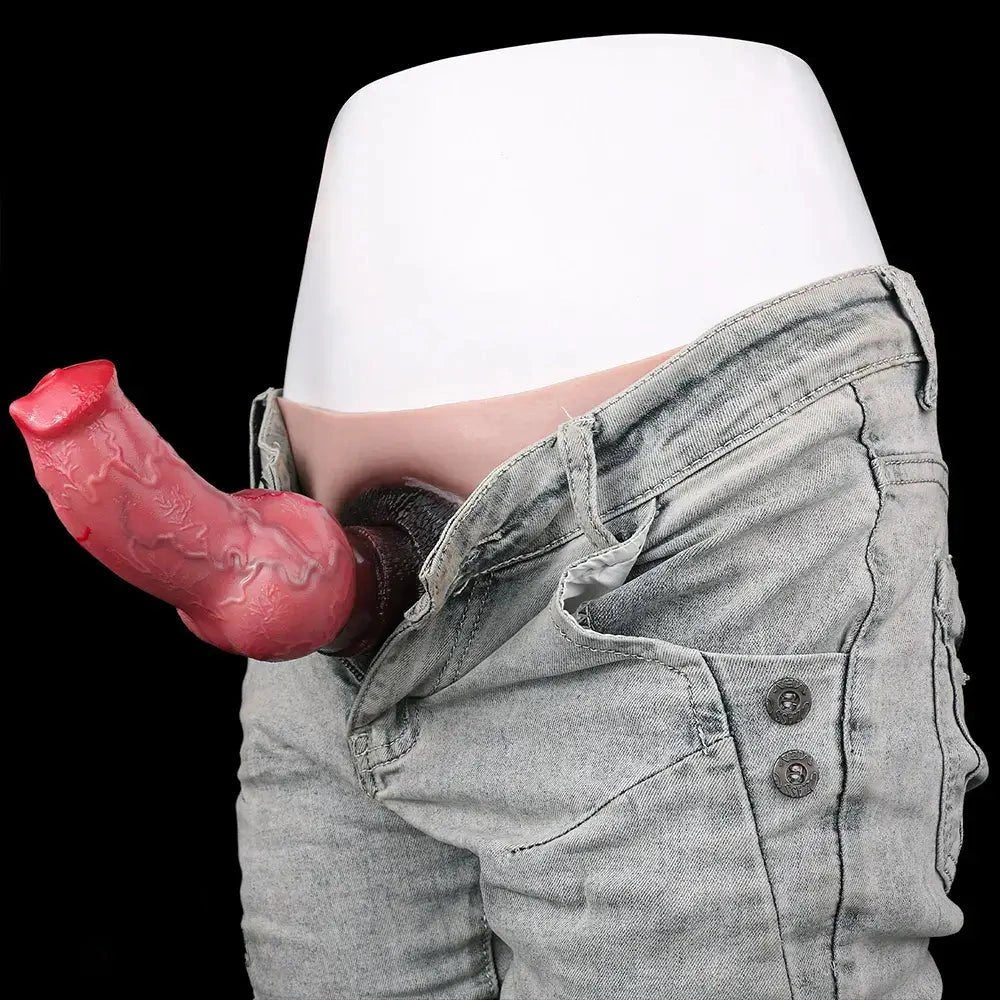 Mixed color knotted strap-on panty dildo, photo 3