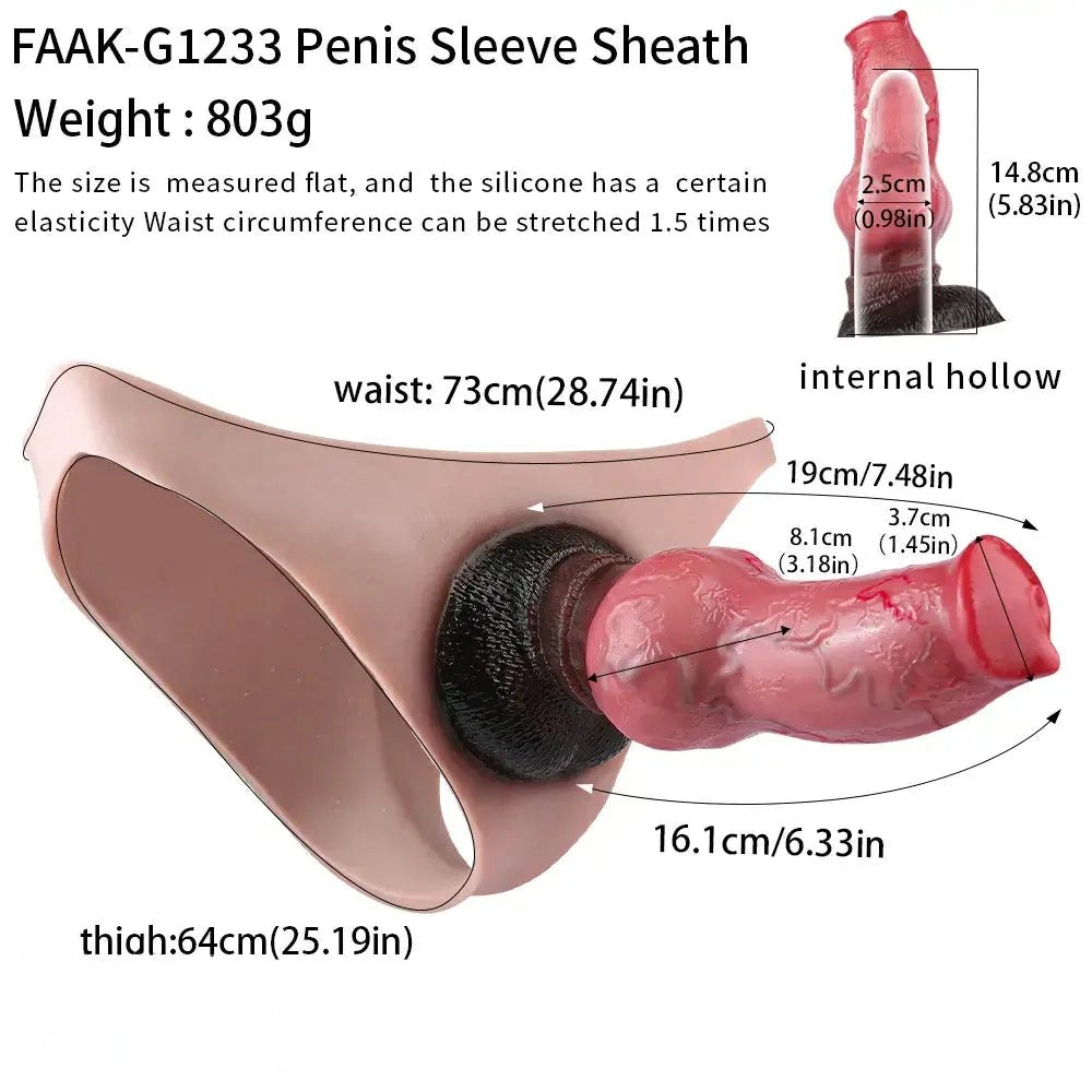 Mixed color knotted strap-on panty dildo, photo 8