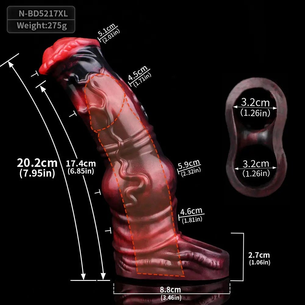 Red and black knotted tentacle sleeve, photo 18