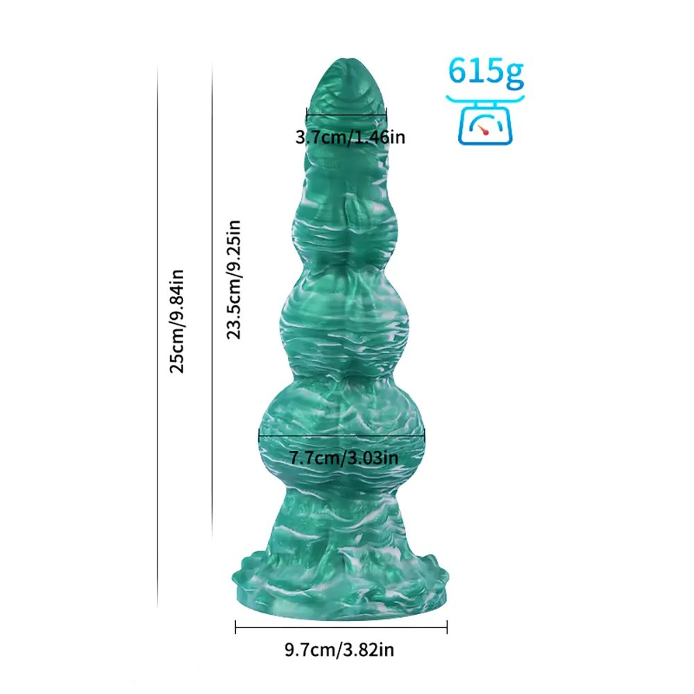B knotted ridged silicone suction cup dildo