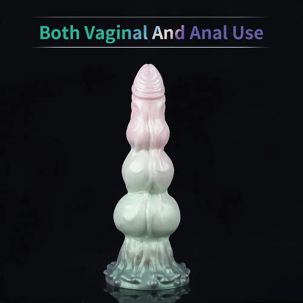 Knotted ridged silicone suction cup dildo, photo 10