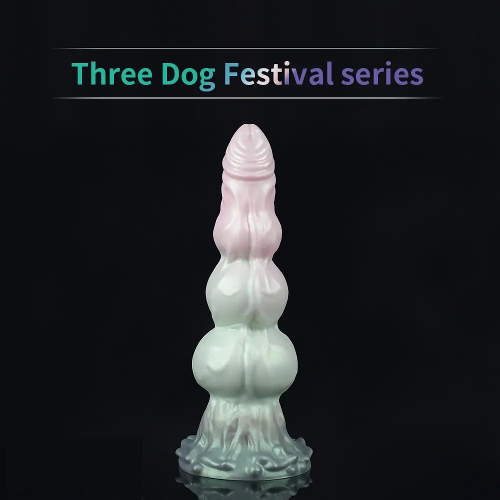 Knotted ridged silicone suction cup dildo, photo 13