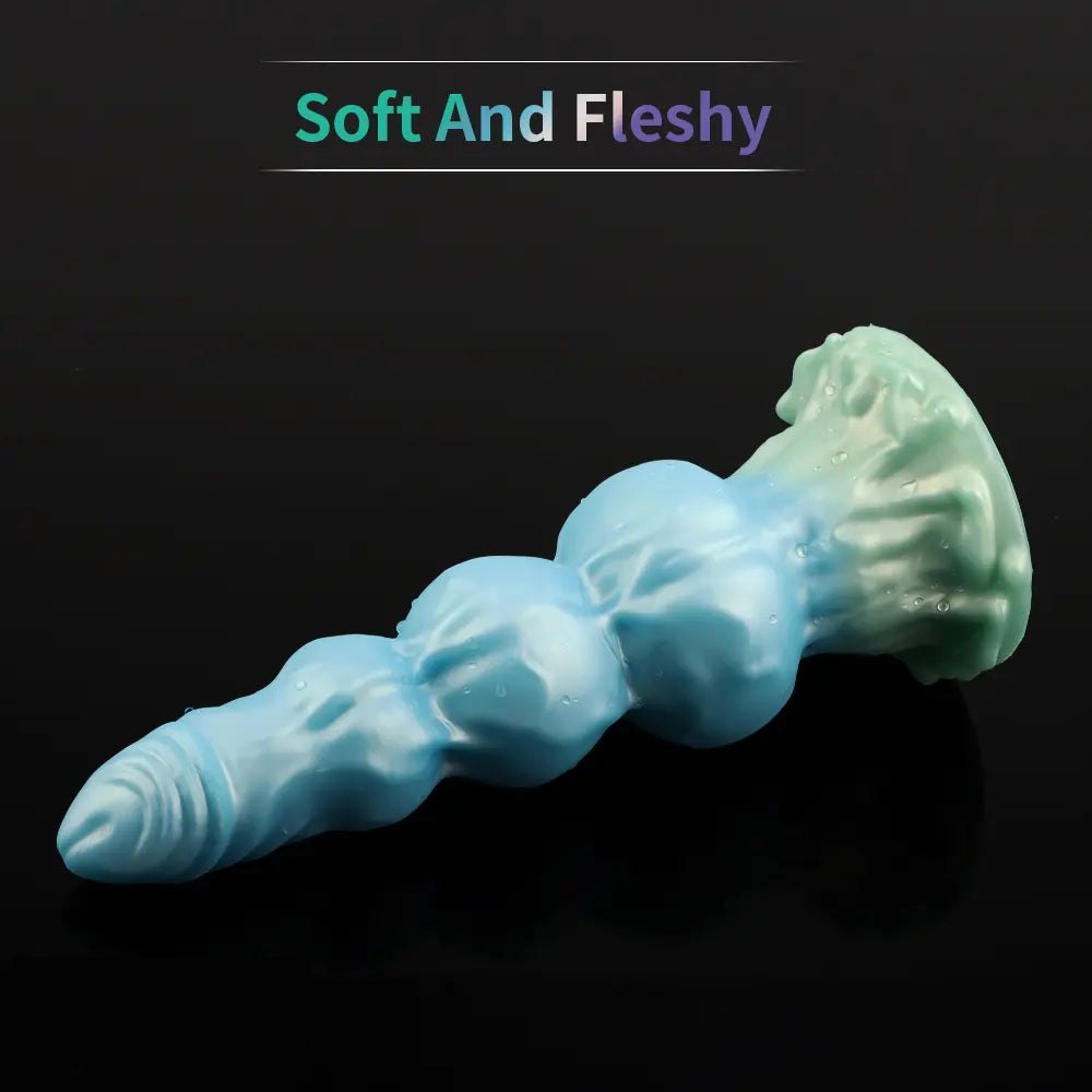 Knotted ridged silicone suction cup dildo, photo 9