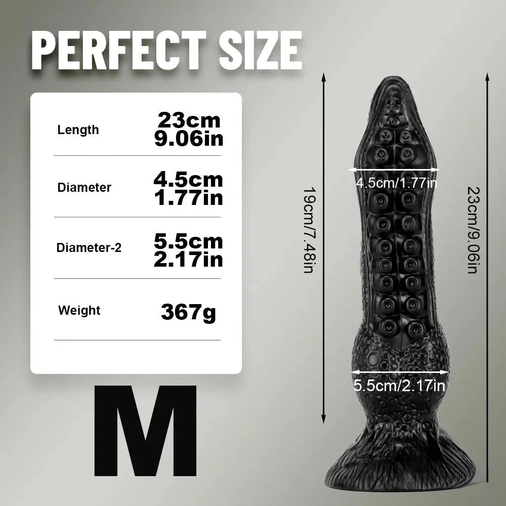 Black pvc octopus tentacle fantasy dildo, photo 2