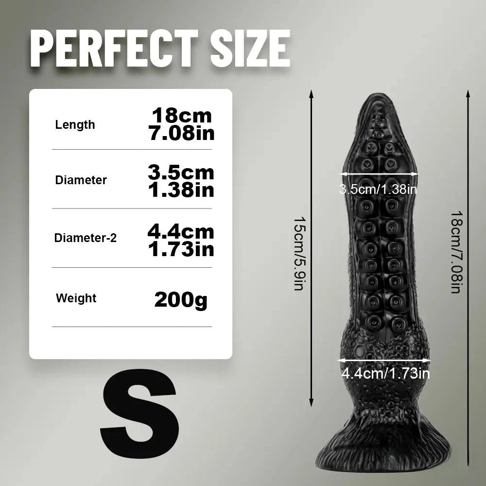 Black pvc octopus tentacle fantasy dildo, photo 3