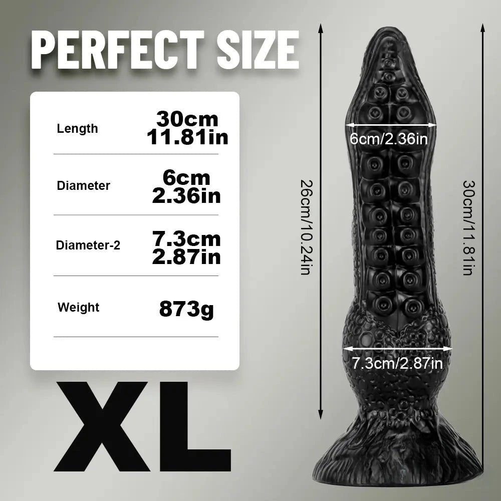 Black pvc octopus tentacle fantasy dildo, photo 5