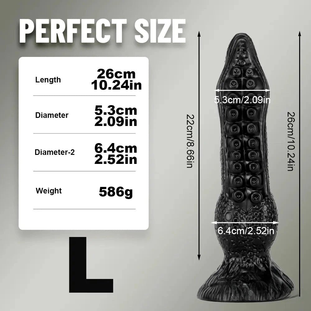 Black pvc octopus tentacle fantasy dildo, photo 7
