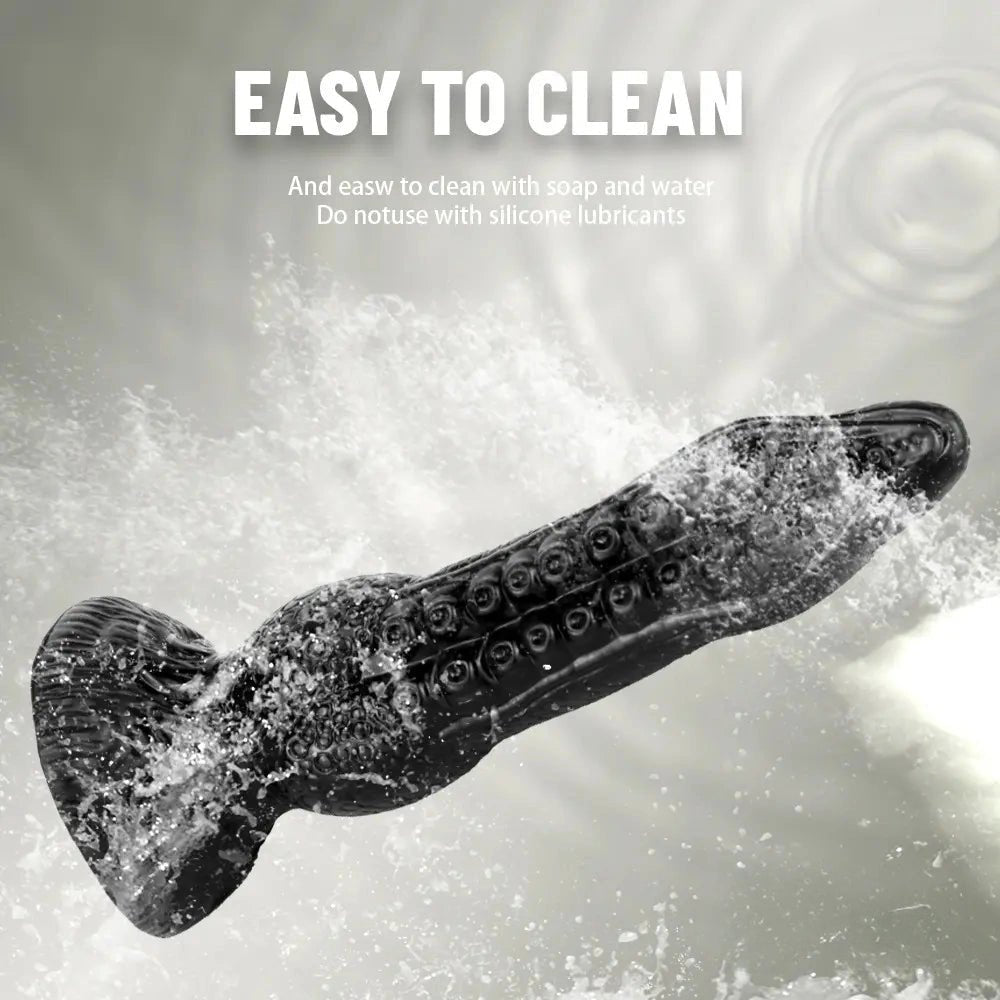 Black pvc octopus tentacle fantasy dildo, photo 8