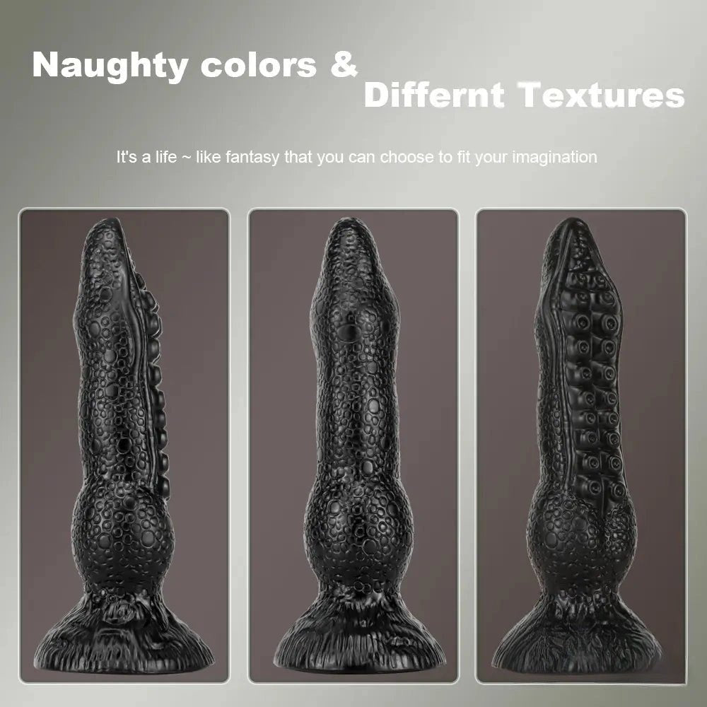 Black pvc octopus tentacle fantasy dildo, photo 9