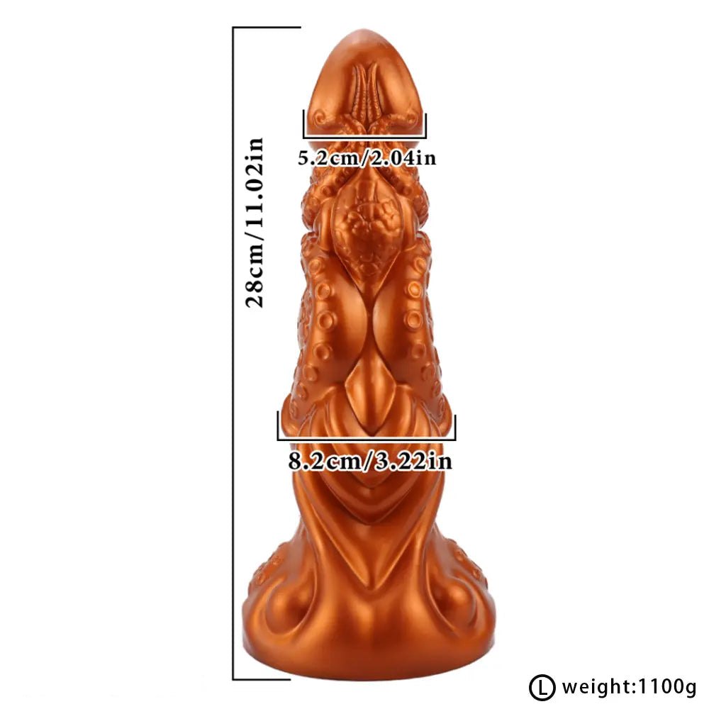 Gold tentacle fantasy silicone dildo