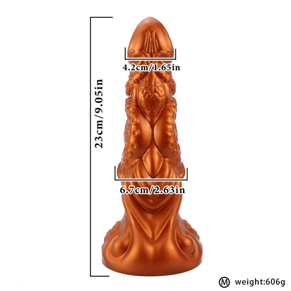 Gold tentacle fantasy silicone dildo
