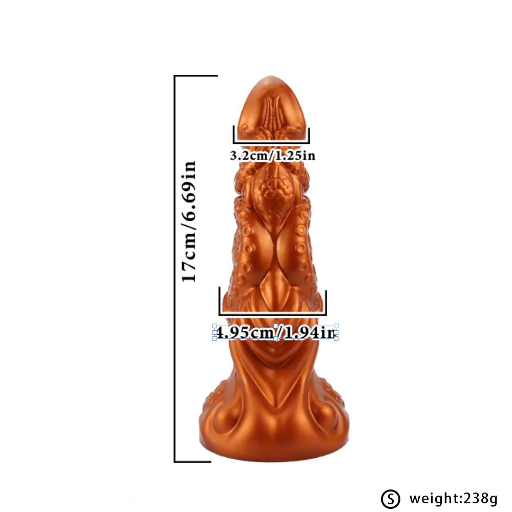 Gold tentacle fantasy silicone dildo