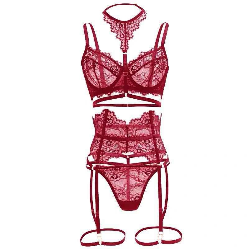 Lace choker strap garter lingerie set, photo 7