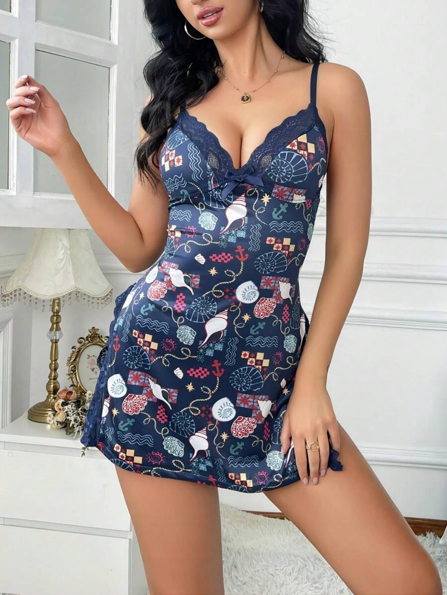 Lace halter slit babydoll gown, photo 33