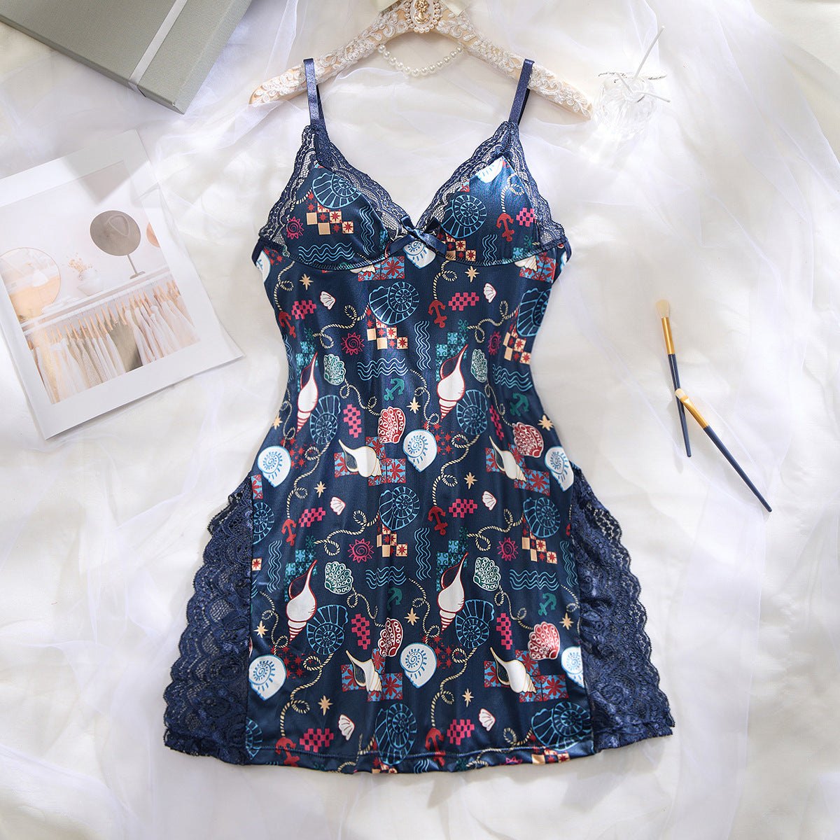 Lace halter slit babydoll gown, photo 34