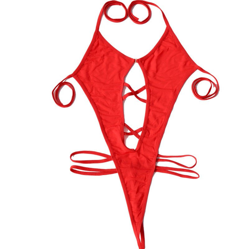 Lace ice silk cutout bodysuit lingerie, photo 4