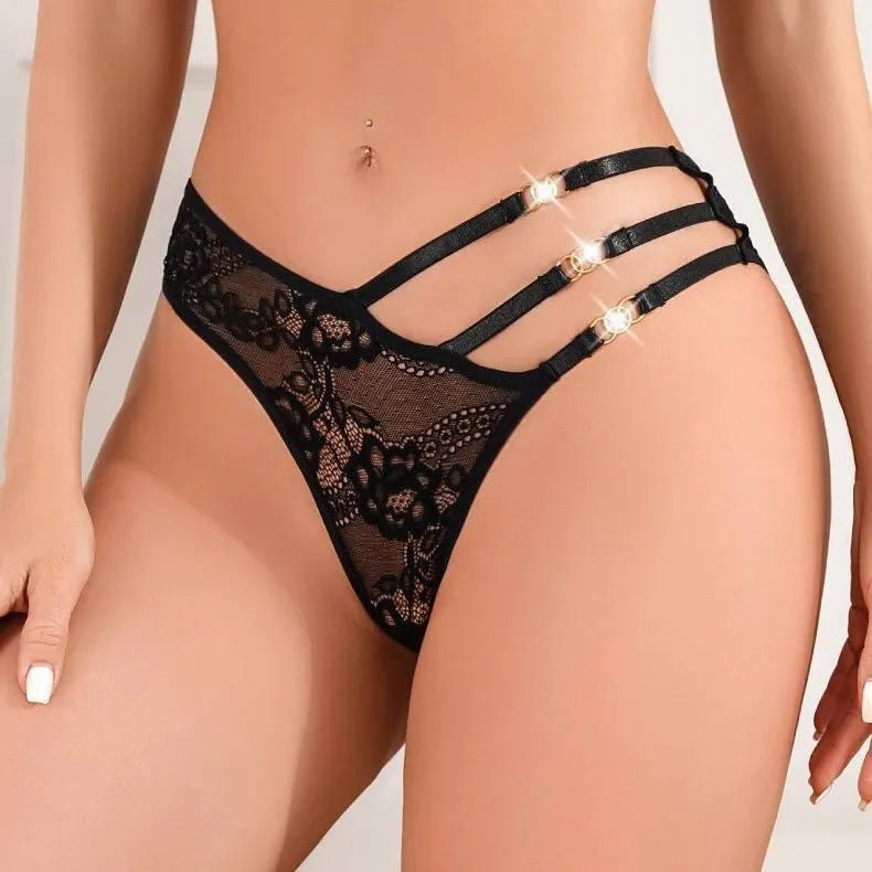 Lace mesh low waist thong, photo 4