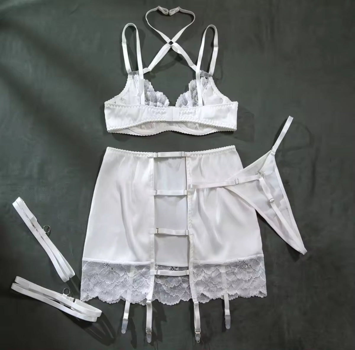 Lace satin harness garter skirt set, photo 13