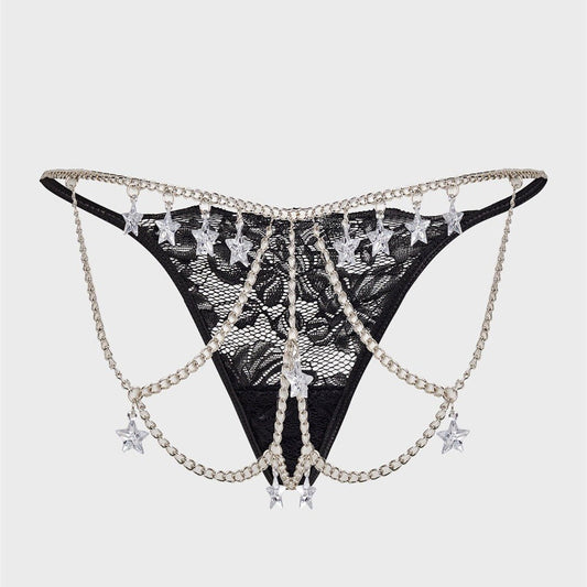 Lace star chain pendant g string, photo 1