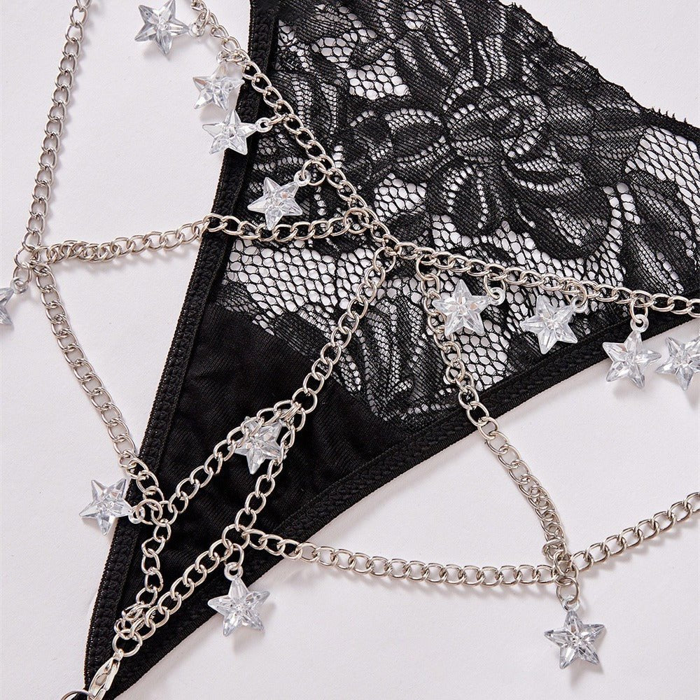 Lace star chain pendant g string, photo 2