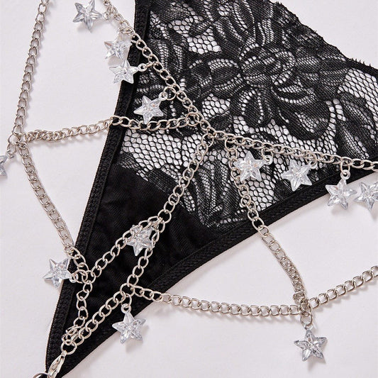 Lace star chain pendant g string, photo 2