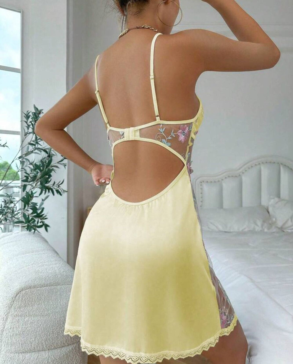 Lace suspender embroidered chemise dress, photo 4