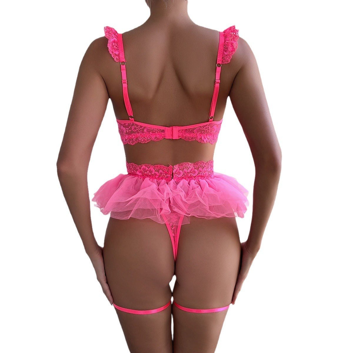 Lace underwire bra tulle skirt set, photo 4