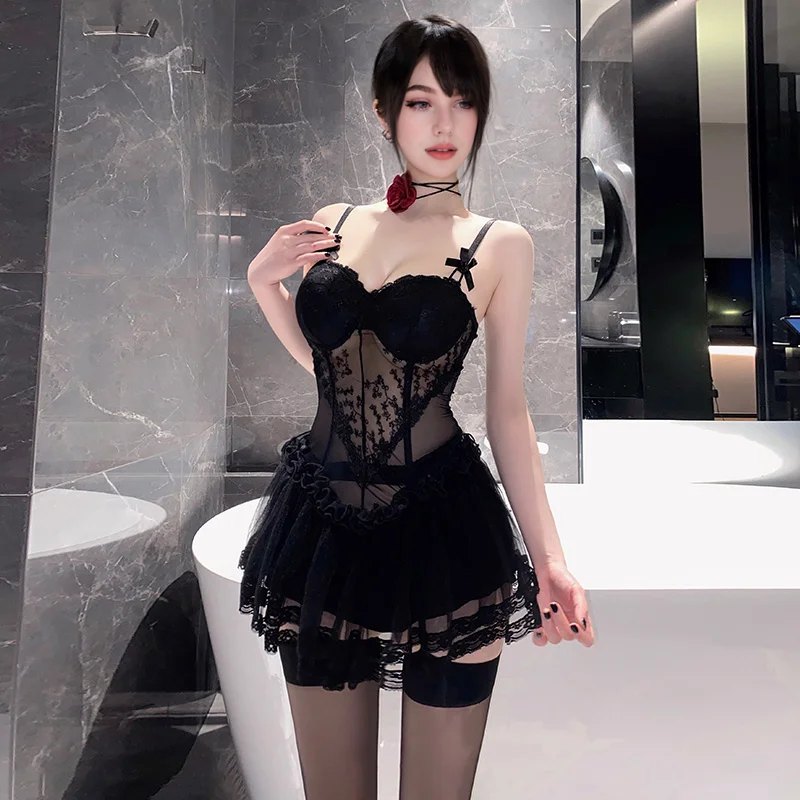 Lace underwire mesh corset, photo 5
