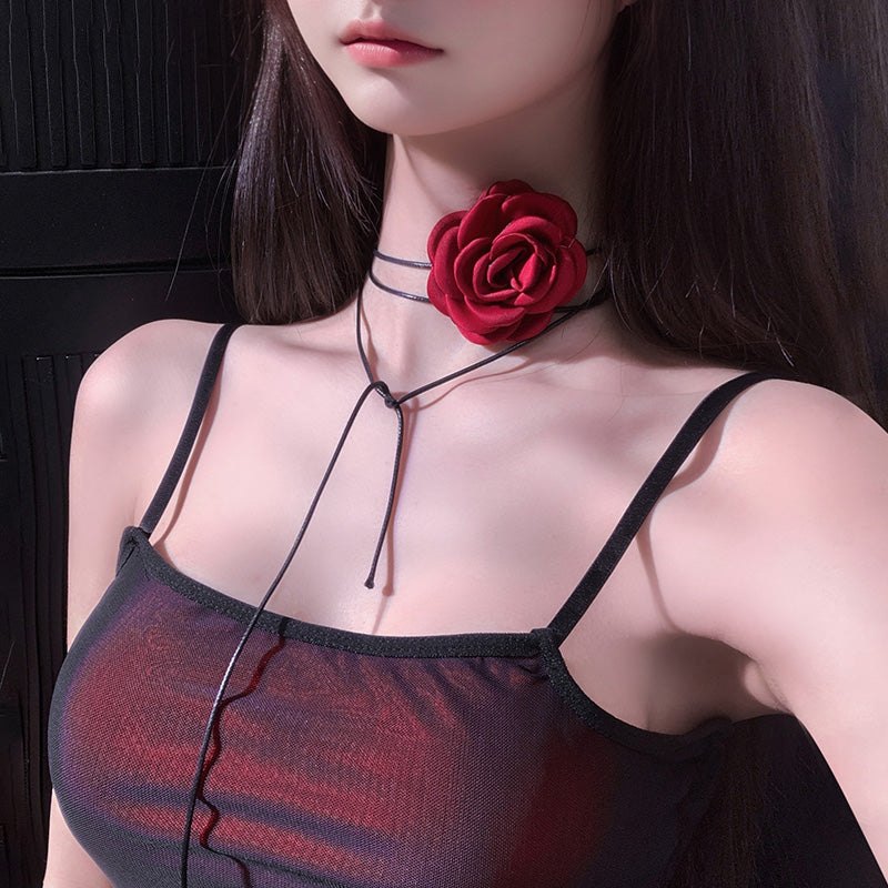 Lace up rose neck ring accessory, photo 5