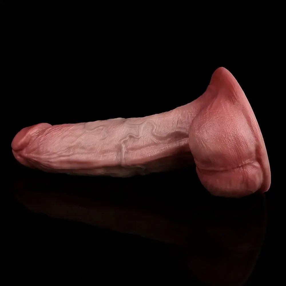 Flesh tone realistic dildo with large flared base, photo 3