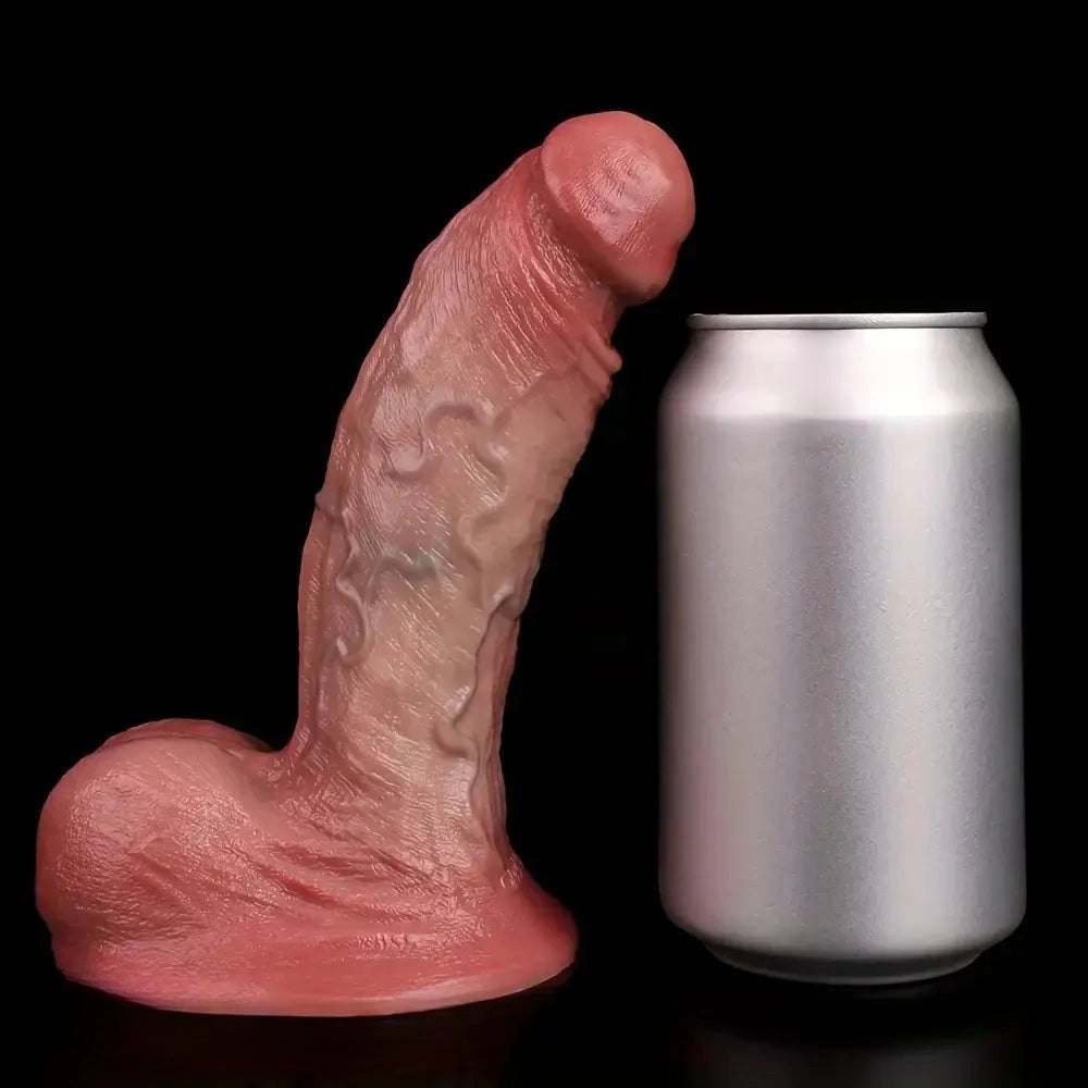 Flesh tone realistic dildo with large flared base, photo 4