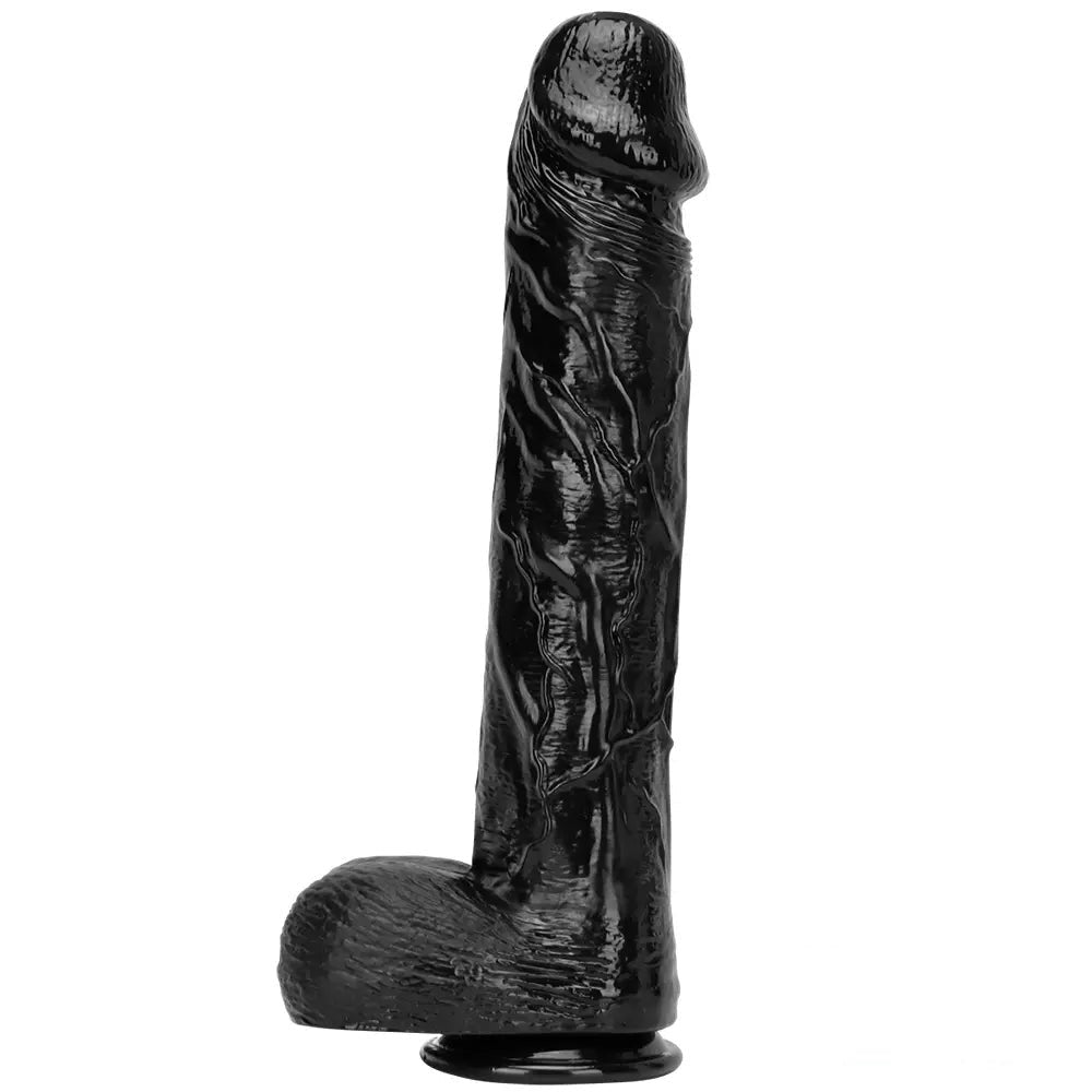 Black realistic dildo with suction cup base, photo 10