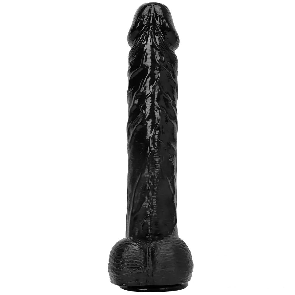 Black realistic dildo with suction cup base, photo 11
