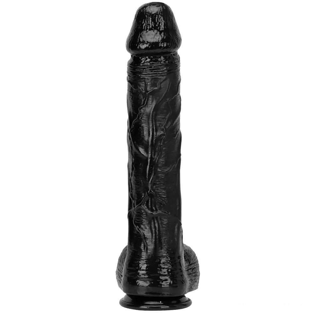 Black realistic dildo with suction cup base, photo 13