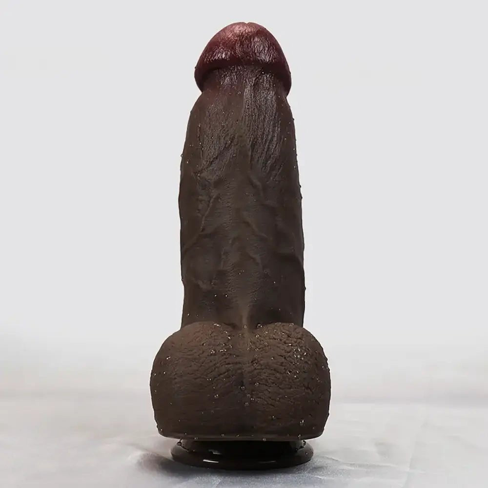 Large ebony suction cup realistic dildo, photo 2