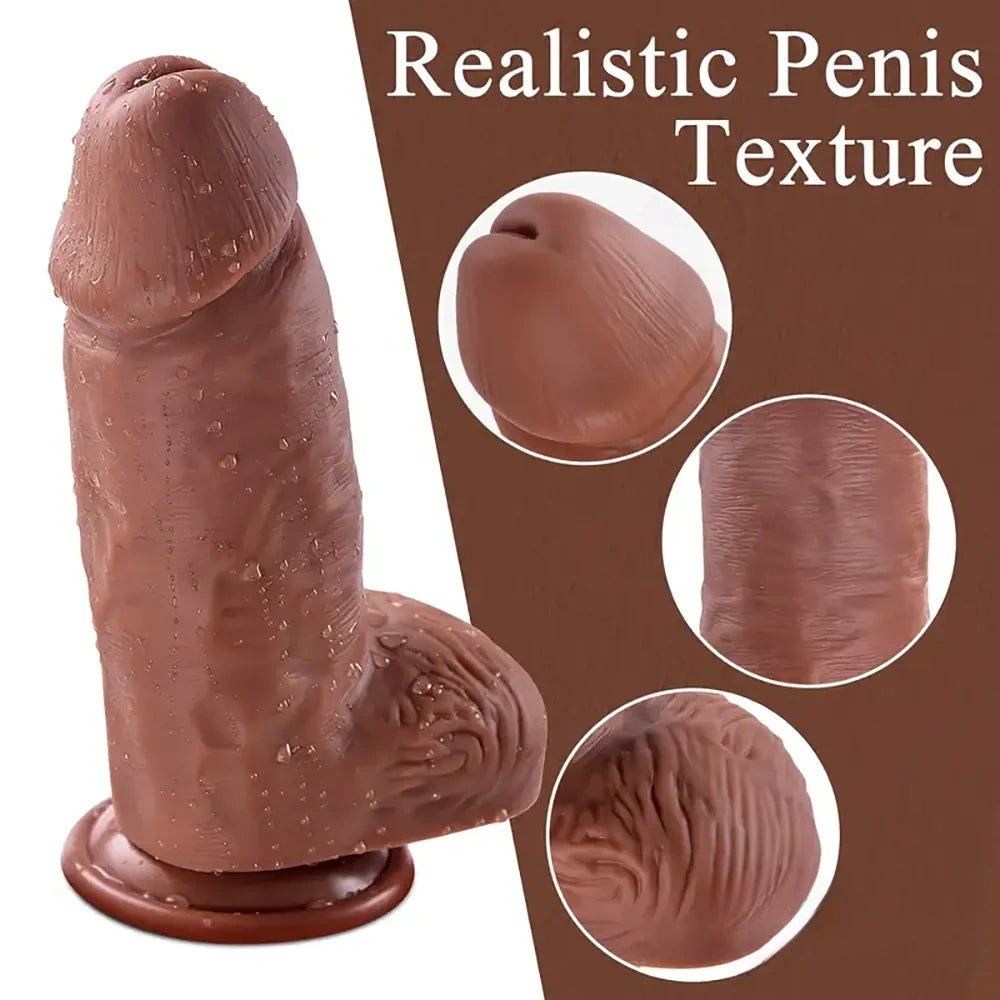 Flesh large silicone dildo, photo 4