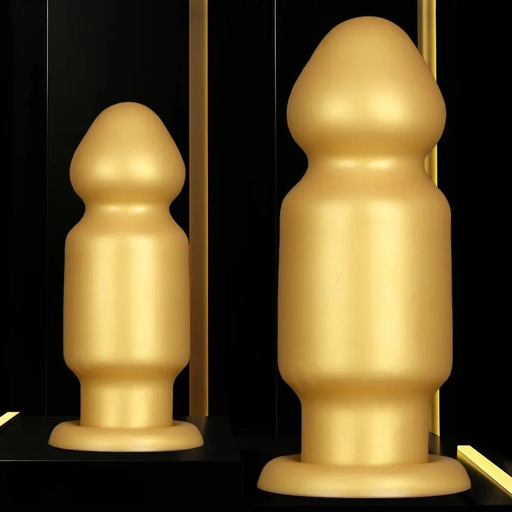 Gold silicone bulb anal plug, photo 2