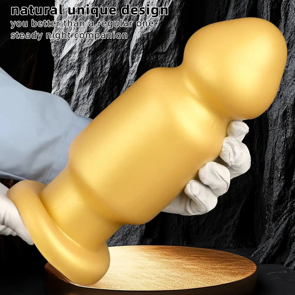 Gold silicone bulb anal plug, photo 3