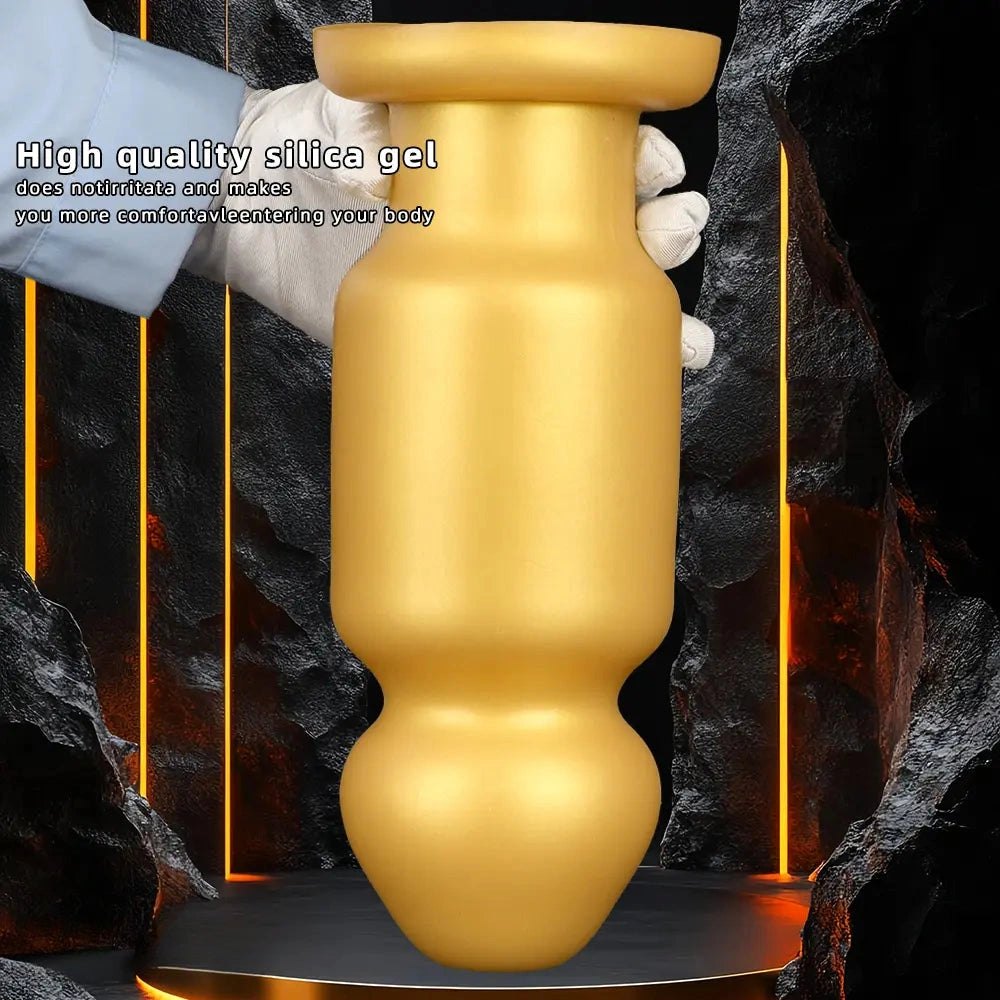 Gold silicone bulb anal plug, photo 4