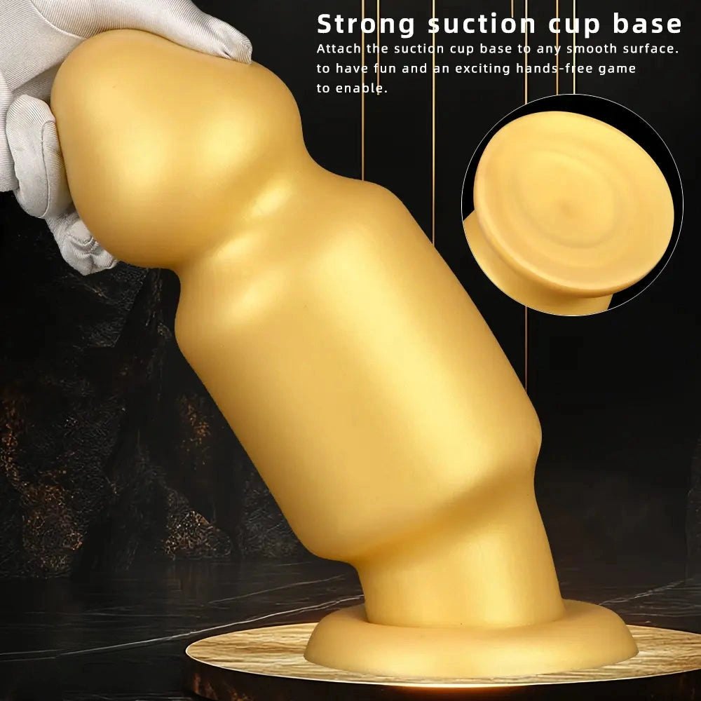 Gold silicone bulb anal plug, photo 5