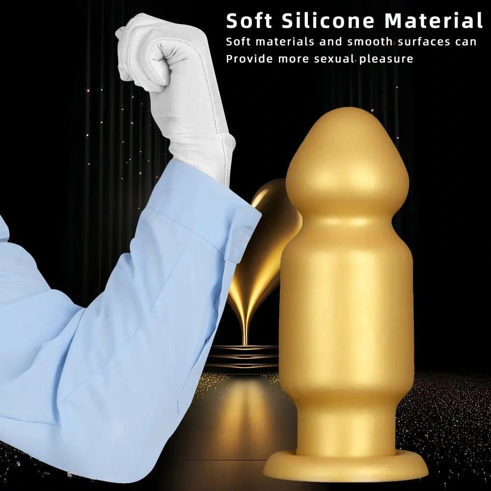 Gold silicone bulb anal plug, photo 6