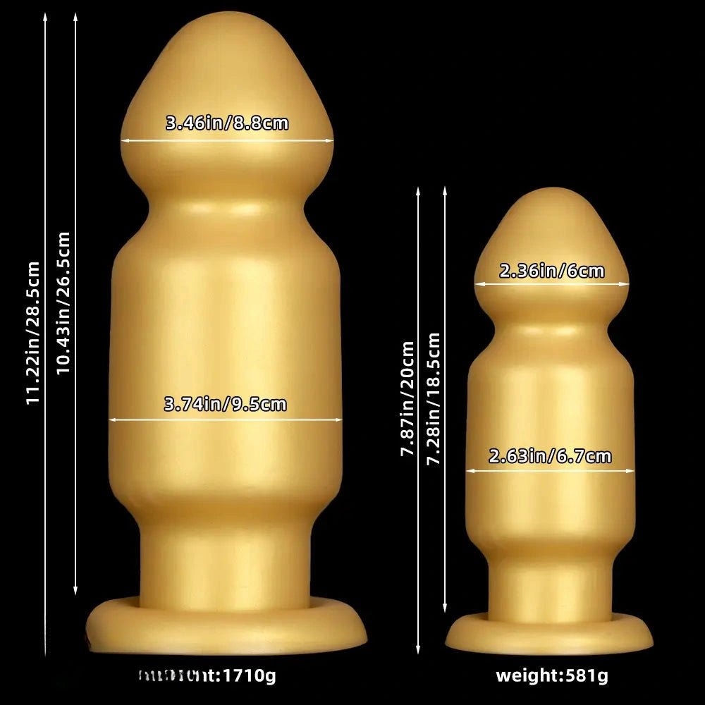 Gold silicone bulb anal plug, photo 7