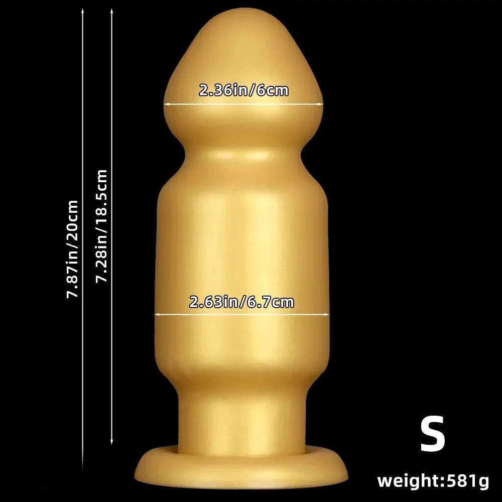 Gold silicone bulb anal plug, photo 9